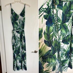 Tropical Leaf Print Maxi Dress by Venus